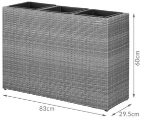 Casaria® Virágcserép 83x30,5x60cm - szürke