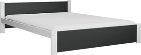 Ágy IKAROS 160 x 200 cm, antracit/fehér Matrac: Deluxe 10 cm matraccal, Ágyrács: Deszkás ágyráccsal