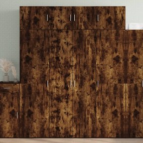 füstös tölgy színű szerelt fa magasszekrény 80 x 42,5 x 185 cm