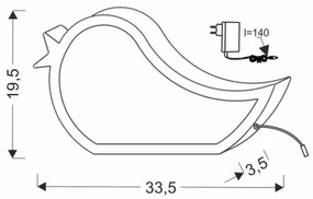 LED gyerek asztali lámpa BIRD LED/12W/230V kék