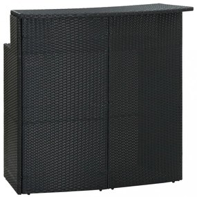 fekete polyrattan kerti bárasztal 120 x 55 x 110 cm