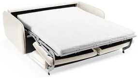 Krémszínű bársony kinyitható kanapé 214 cm Vienna – Cosmopolitan Design