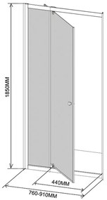 Flexi állítható zuhanyajtó 76-91x185 cm