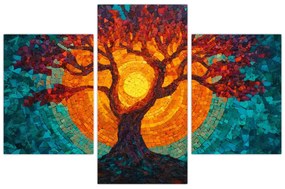Kép - Az élet fája és a nap mozaikban (90x60 cm)