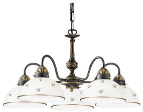 Kolarz 731.85.170 - Láncos csillár NONNA 5xE27/75W/230V, virágmintás, rózsaarany