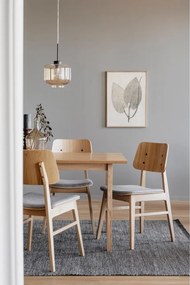 Melfort fa étkezőasztal tölgyfa dekorral, 180 x 90 cm - Rowico