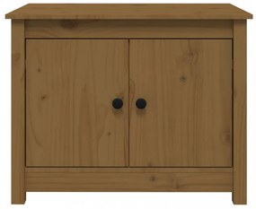 mézbarna tömör fenyőfa dohányzóasztal 71 x 49 x 55 cm
