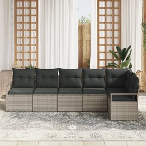 Kanapé Szett 6 pcs Világosszürke polirattan