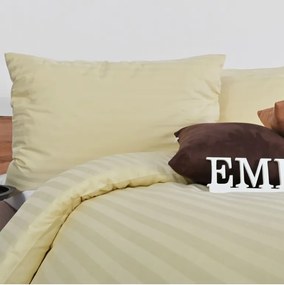 EMI vanília színű damaszt ágyneműhuzat, A standard egyszemélyes ágy szett tartalma: 1x 140x200 + 1x 70x90
