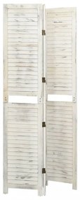 3 paneles antik fehér fa paraván 105 x 165 cm