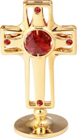 Arany kereszt figura CrystoKraft Svarowski kristály dekoráció ajándék