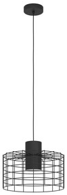 Eglo 43627 - Csillár zsinóron MILLIGAN 1xE27/40W/230V átm. 38 cm fekete