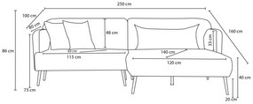 Sarokkanapé Revosatta (J) (szürke + fekete). 1106979