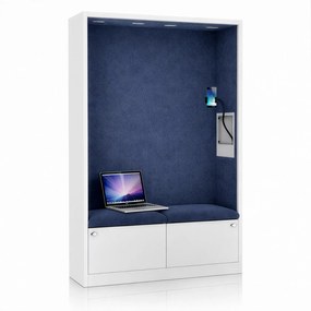 Sally 1150mm korpus Biały - siedzisko Granatowy