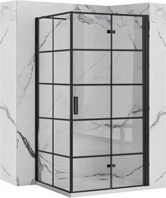 Összecsukható Zuhanykabin 80x90 Fekete Sarok Zuhanytálca Nélkül Rea Molier