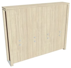 Verno+ S magas szekrény 260 x 46 x 210 cm, akác / barna