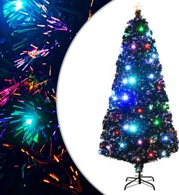 vidaXL száloptikás megvilágított karácsonyfa állvánnyal és LED-es 180 cm