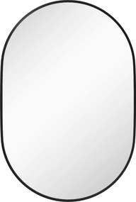 HOMCOM Ovális Tükör a Fürdőszobába 60x90cm Edzett Üveg, Modern Fali Tükör Alumínium Ötvözet Kerettel, Függőleges/Horizontal Beépítés, Hálószobába, Elő