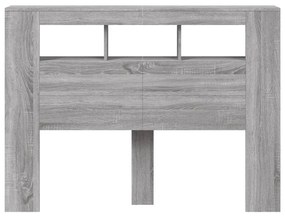 szürke sonoma szerelt fa LED-es fejtámla 140x18,5x103,5 cm