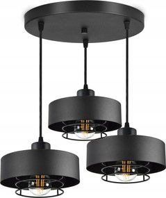 Mennyezeti Függőlámpa Csillár fekete Loft Edison