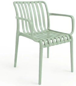 Műanyag szék TREGO karfákkal, zöld
