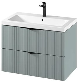 Cersanit S801-540 -Felfüggesztett fürdőszobai szekrény mosdóval TIRSO 80x45 cm menta színű