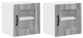 Fali konyhaszekrény 2 pcs Szürke Sonoma 40 x 31 x 40 cm Faanyag