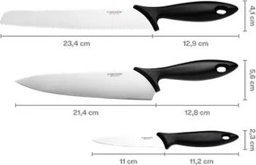 Késkészlet, kezdő, 3 darabos, FISKARS Essential (IF1065583)