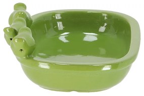 Kerámia madáritató és etető tál, 29 cm, zöld