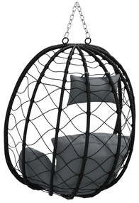 Függő Tojás Szék Állvány Nélkül Antracit Poli Rattan