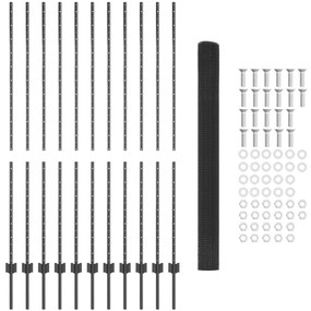 Hegesztett drótkerítés szett 2 db-os Szürke Fém Nagy Tartós