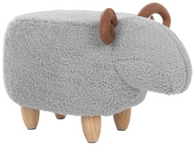Szürke szövet állatos puff 61 x 36 cm LAMB Beliani