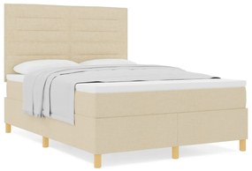 Box Spring Ágy Matraccal Krém 140x200 cm Szövet