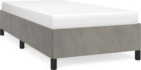 vidaXL világosszürke bársony ágykeret matrac nélkül 90x200 cm