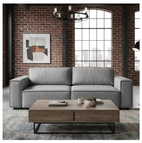 RONDA szürke, kihúzható háromüléses kanapé tárolóval