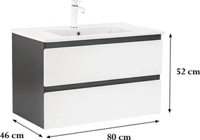 Vario Forte 80 alsó szekrény mosdóval antracit-fehér