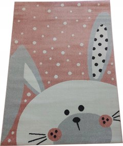 Szőnyeg kislánynak, rózsaszín nyuszi 300x400 cm