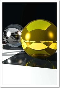 Poszterek keretben 40x60 Sárga gömb a sakktáblán