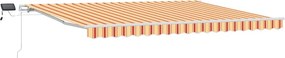 vidaXL Behúzható napellenző Sárga és narancs 450 × 350 cm