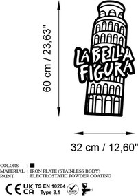 Bella fém fali dekoráció, 32×60 cm