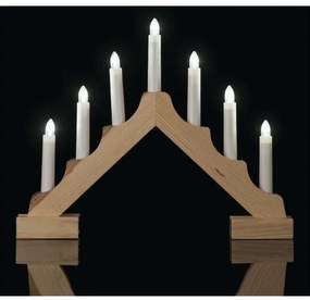 LED Karácsonyi gyertyatartó 7xLED/2xAA bézs