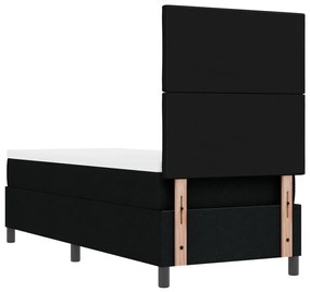 Rugós ágy matraccal és LED világítással, fekete, 80 x 200 cm, szövet