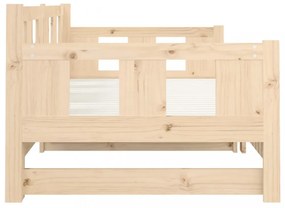 tömör fenyőfa kihúzható kanapéágy 2 x (80 x 200) cm