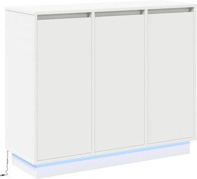 vidaXL LED tálaló LED -es lámpákkal Fehér 90 x 32 x 75 cm Faanyag