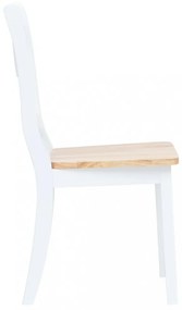 5 db fehér és barna tömör kaucsukfa étkezőszett