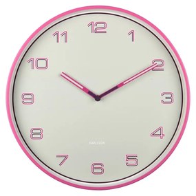 Karlsson 6013BP dizájner falióra, rózsaszín,átmérő: 40 cm