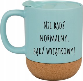 Kék Bögre Fedéllel És Parafa Aljjal Ajándék Ne Legyen Normális