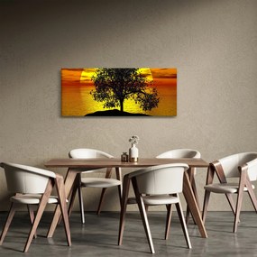 Egy fa sziluettjének képe (120x50 cm)