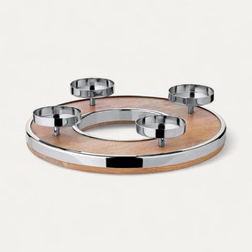 Adventi koszorú Jale (Ø 36 cm), mangófa, rozsdamentes acél szegéllyel - EDZARD