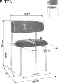 Elton II étkezőszék bézs/tölgy